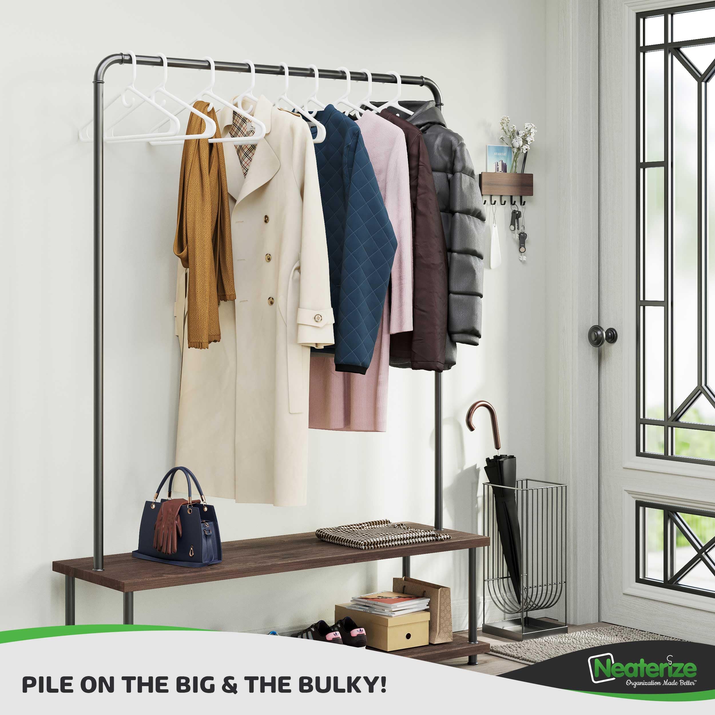 Ultra Heavy Duty Plastic Clothes Hangers - White - Durable Coat, Suit And Clothes Hanger. Perchas De Ropa (38 Pack - White)